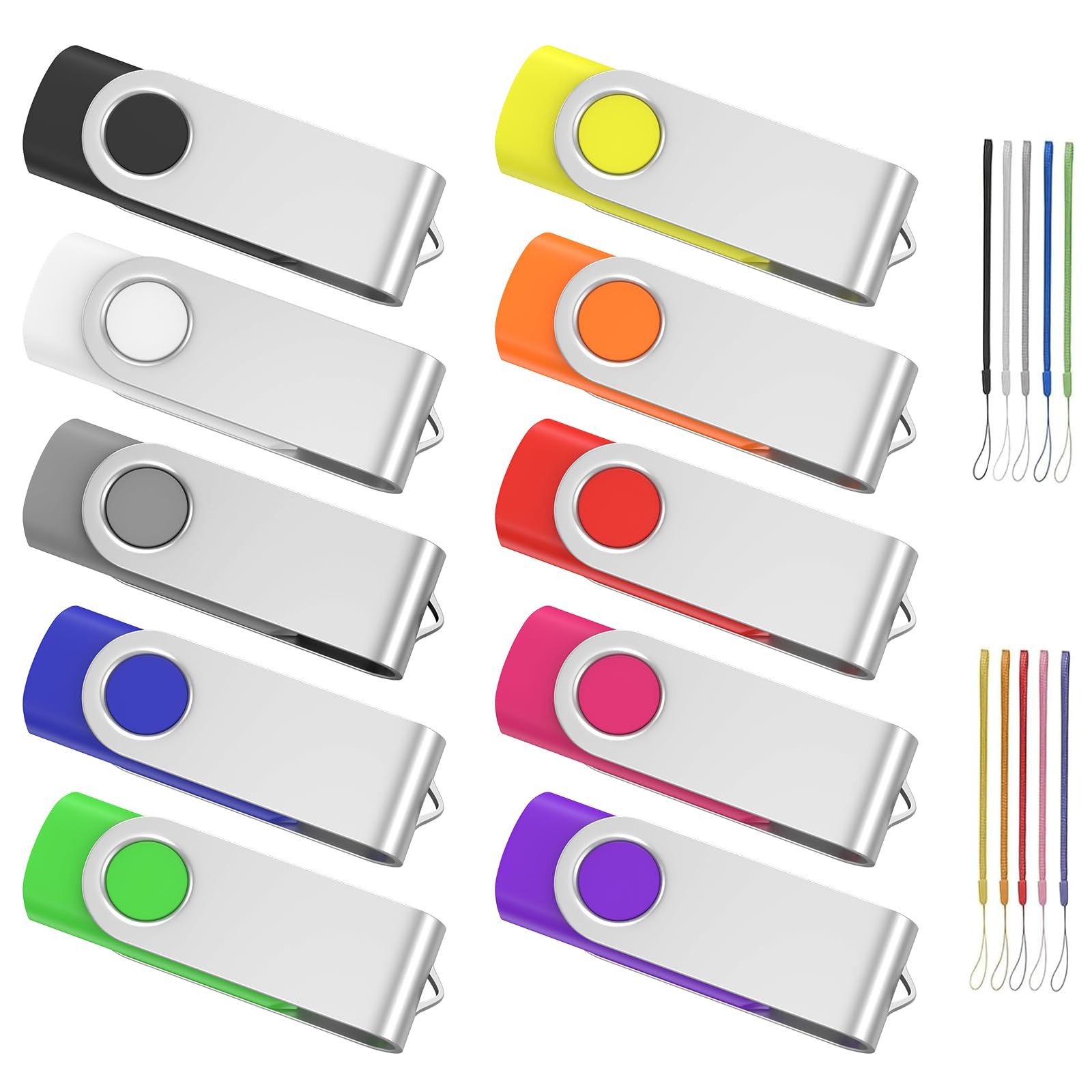ABLAZE 1GB Flash Drive 10 Pack, USB 2.0 Memory Stick with 1GB, 10 Pack