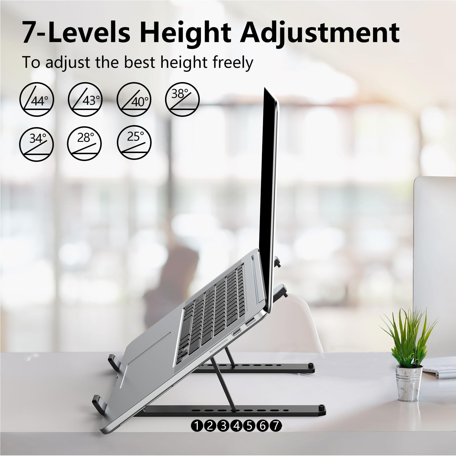Laptop Stand for Desk, Adjustable Laptop Riser ABS+Silicone Foldable Portable