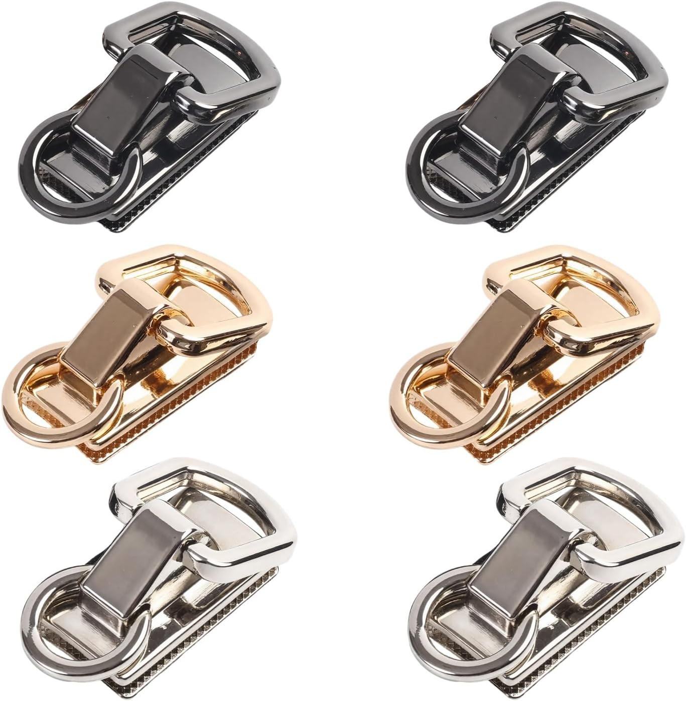 6 Pack Purse Strap Buckle Hardware Metal Side Clips | Strap Connectors for Leath