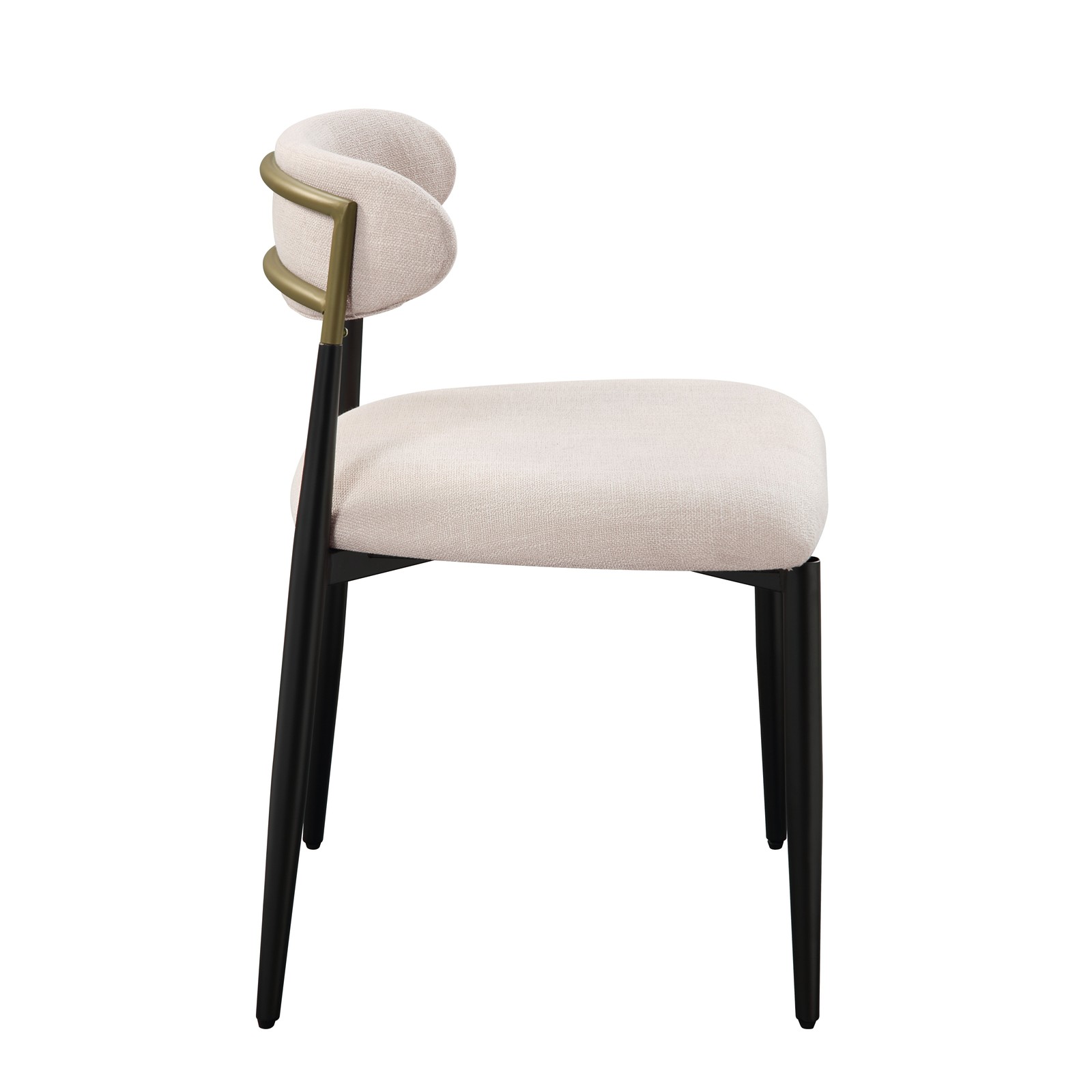 Jaramillo Beige Fabric & Black Finish Side Chair