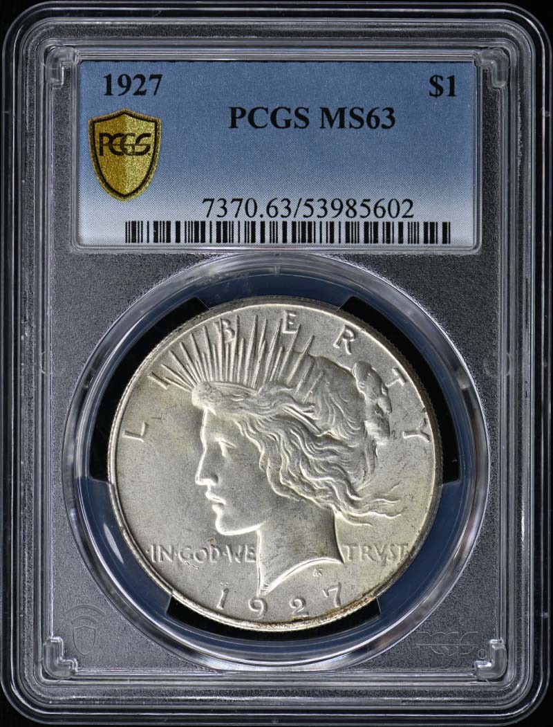1927 $1 Peace Dollar PCGS MS63
