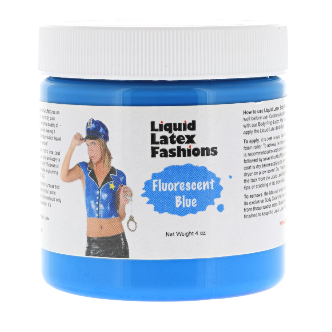 Fluorescent Blue 4 Fl Oz - Liquid Latex Face and Body Paint, SFX, Cosplay, Art