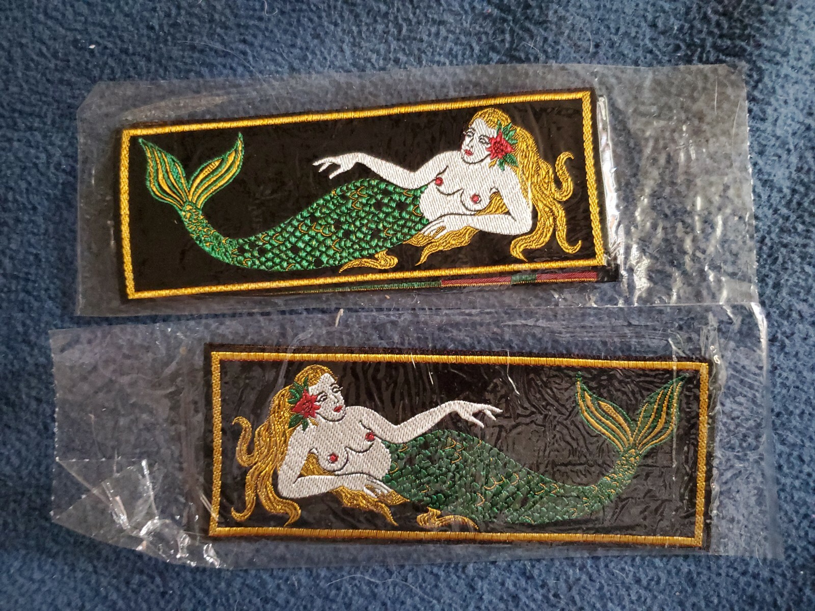 U.S. Navy laying mermaid Liberty Cuff patches (Left and Right Cuff Patch)