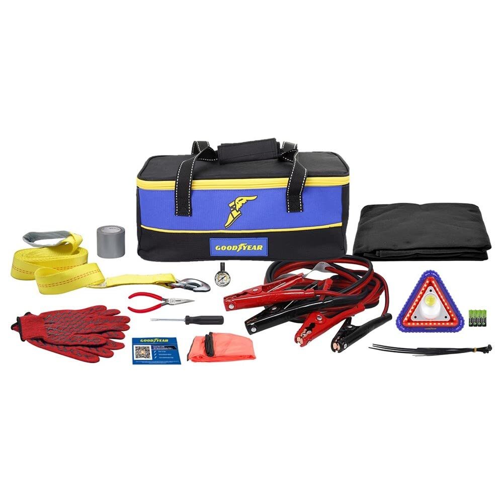 Goodyear GY5012 Roadside Emergency Automotive Safety Kit 16FT Jumper Cables etc