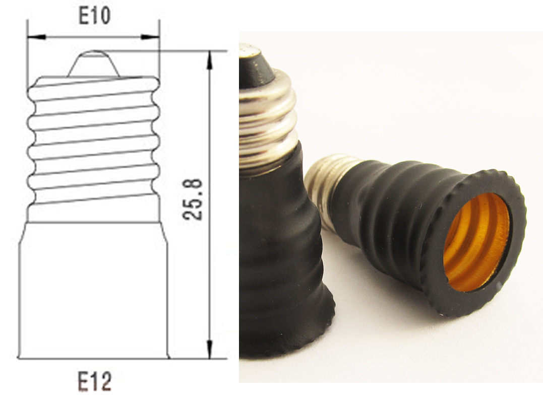10pcs E10 Male to E12 Female Base LED Light Bulb Adapter Holder Socket Converter
