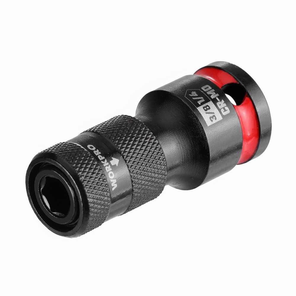 WORKPRO 3/8" Square to 1/4-in Hex Quick Release Impact Socket Adapter Bit Holder