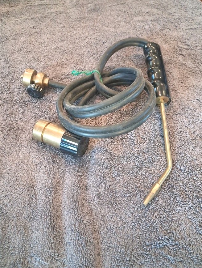 Vintage Oxy-Fuel Brazing Torch Wand & Dual Hose Assembly - Untested Parts