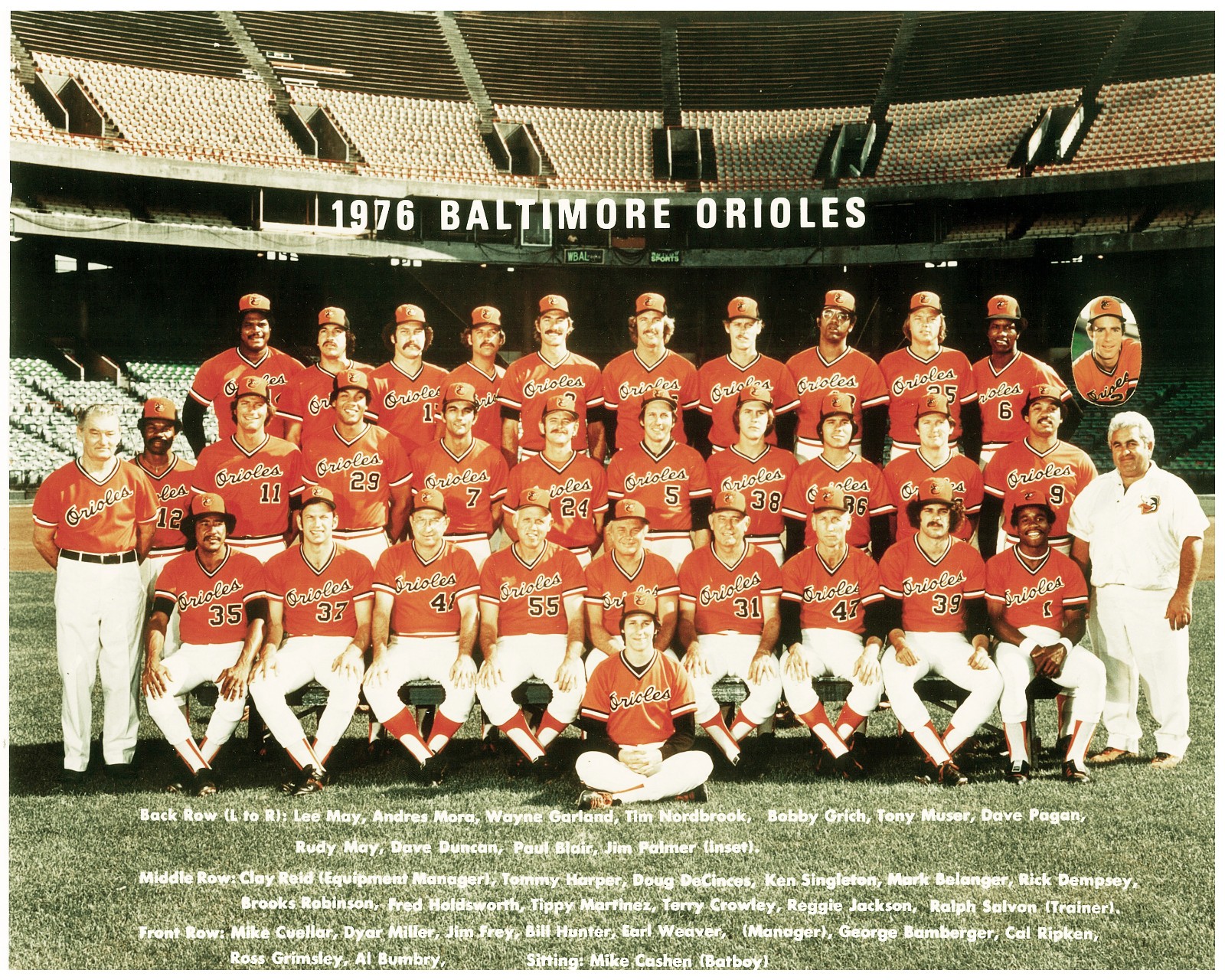 1976 BALTIMORE ORIOLES 8x10 TEAM PHOTO PICTURE REGGIE JACKSON