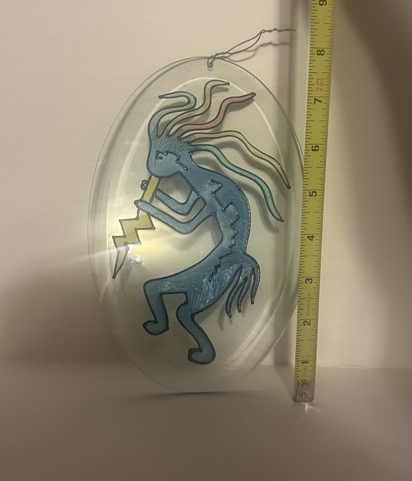 Hand-painted Native Kokopelli Sun-catcher Oval Wall Decor
