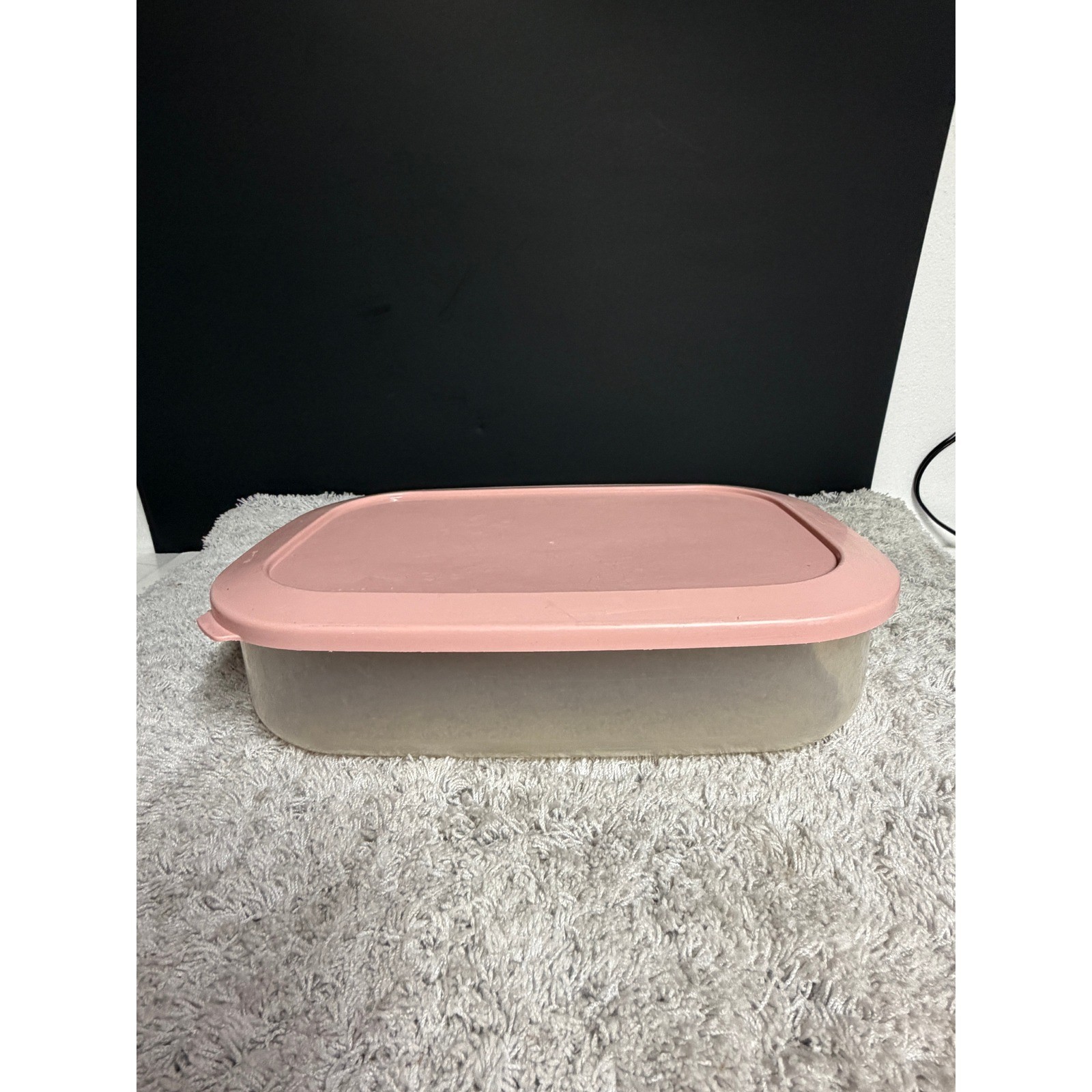 Super Seal 116 oz 3.4L Large Food Storage Container Clear Pink Lid Rectangular