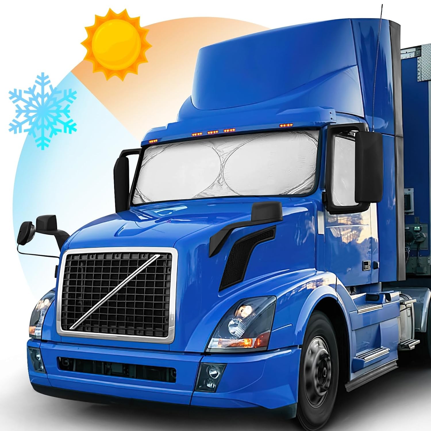 Semi Truck Windshield Sun Shade Fits Freightliner Volvo Side Window Semi Truck