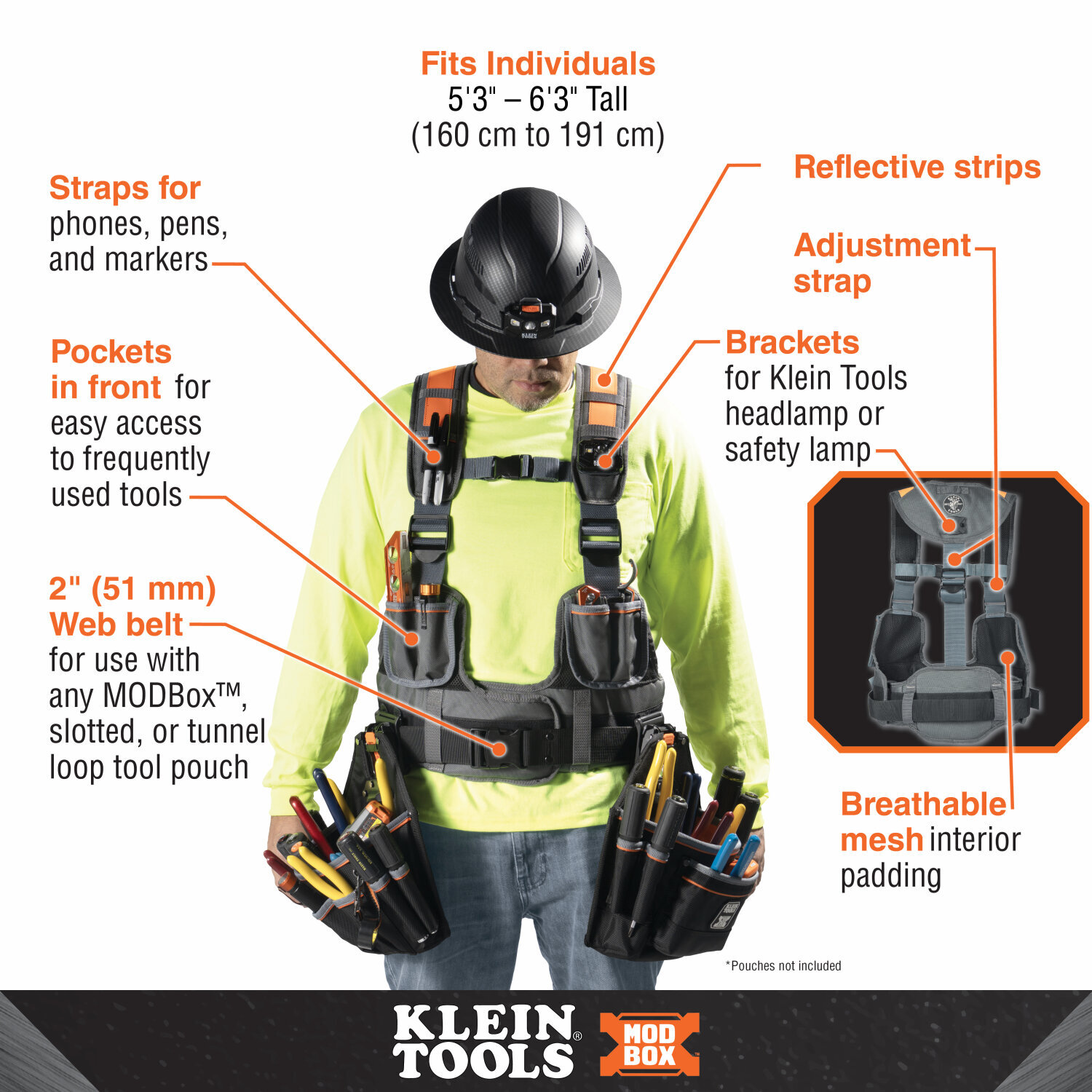 Klein Tools 55829MB MODbox Tool Vest and Pouch, Fully Adjustable
