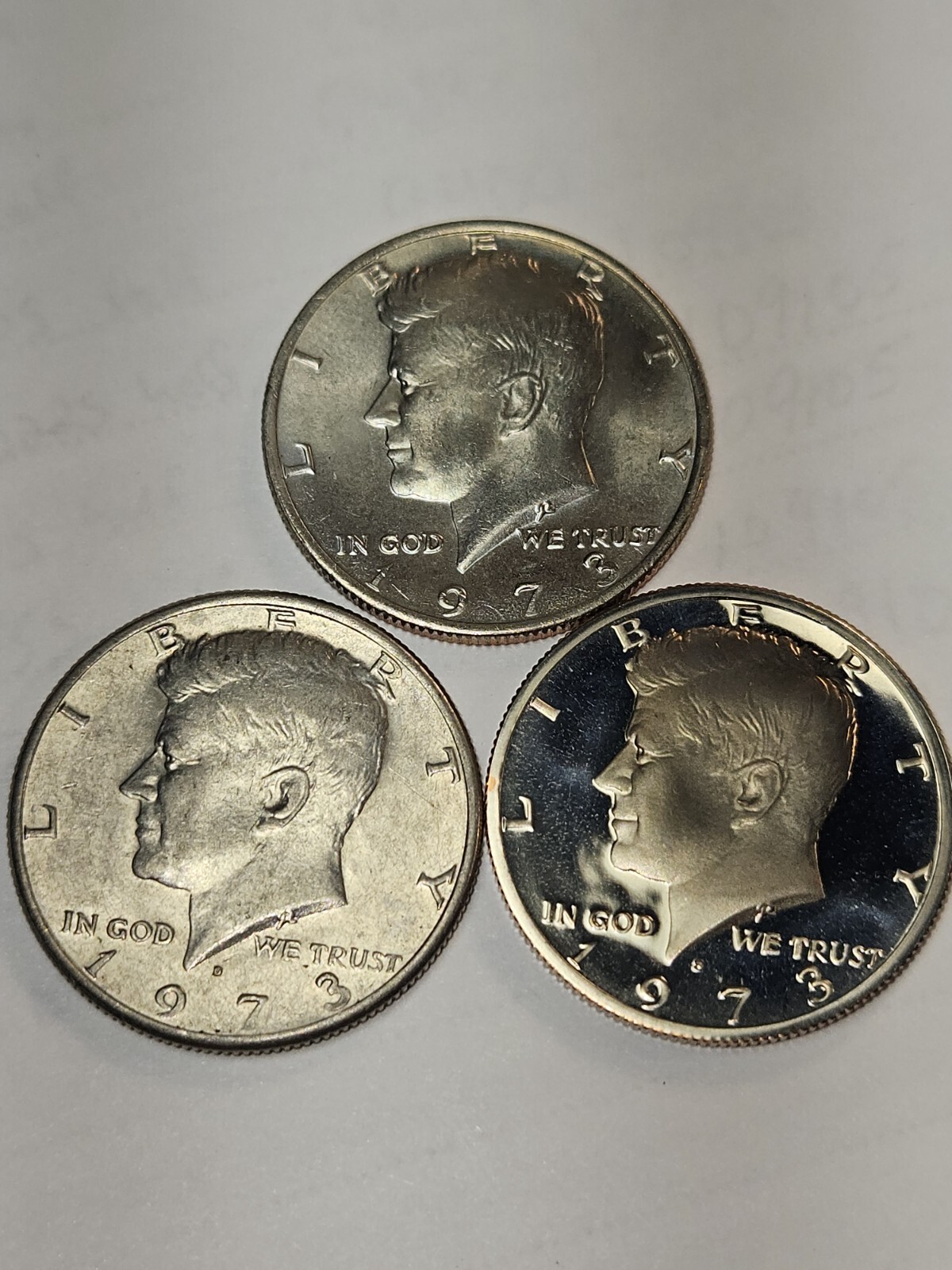 1973 P D S Kennedy Half Dollar Trio