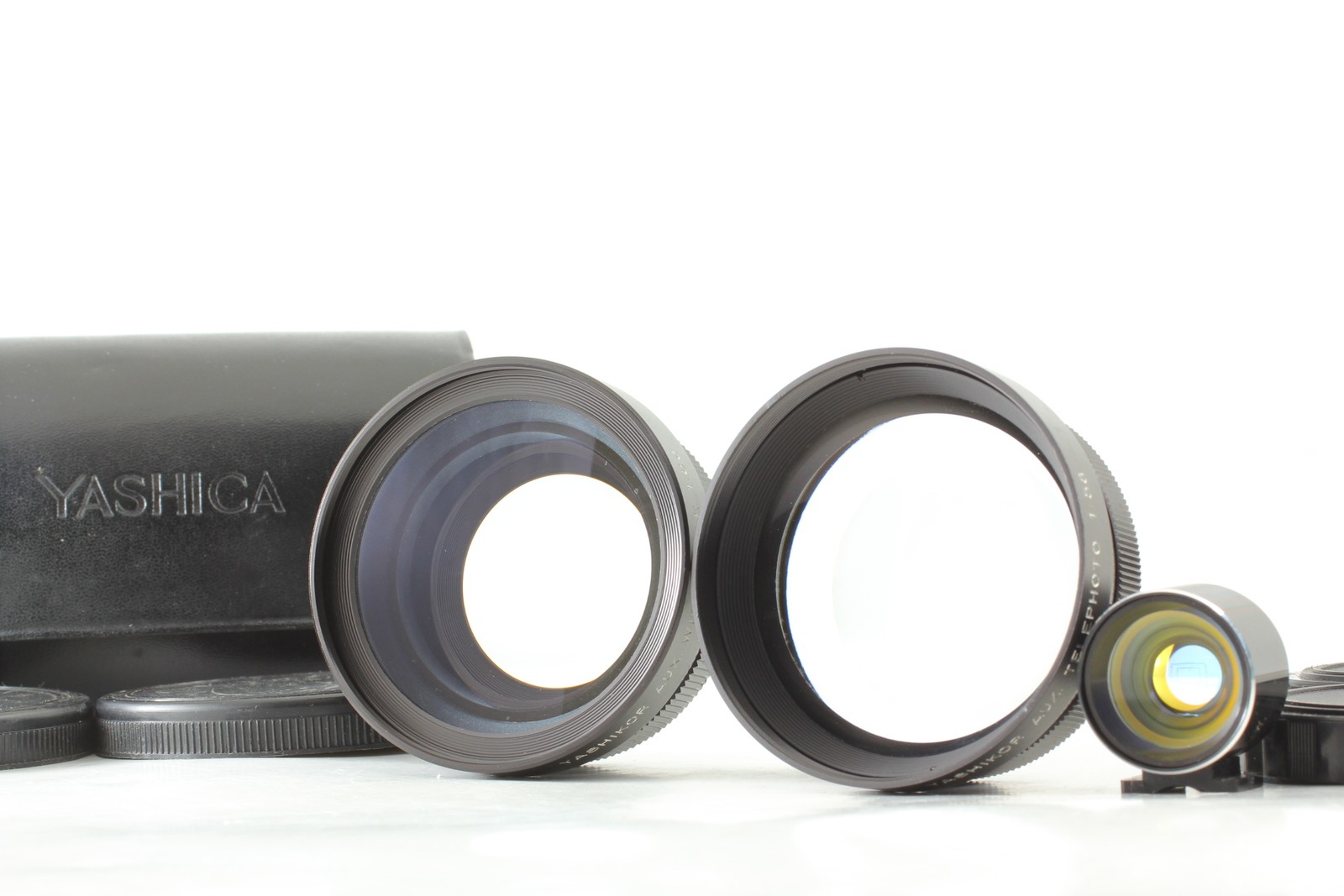 [Exc+5] Yashica Yashikor Camera Lens Kit Set Aux Wide Angle Telephoto From JAPAN