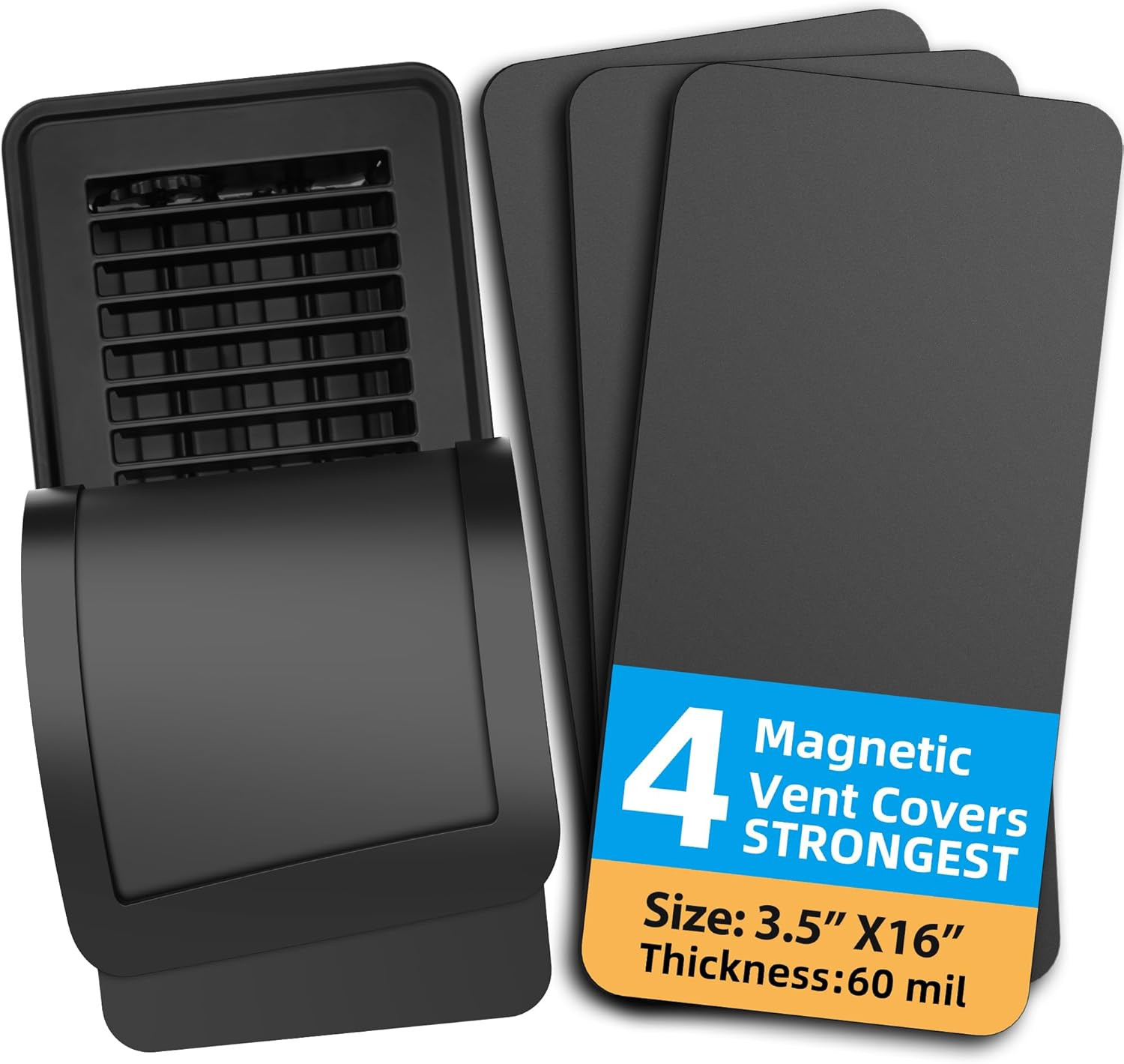 Magnetic Vent Covers (4 Pack) for Complete Sealing of Residential Standard Floor