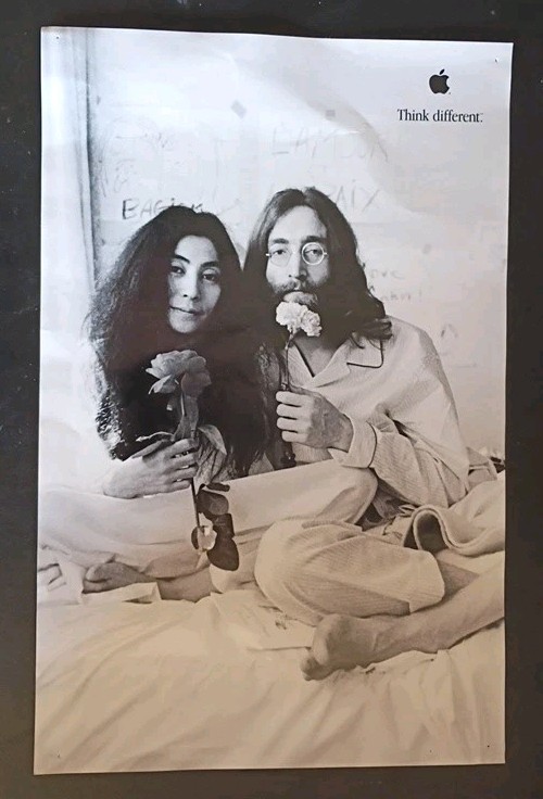 Apple Think Different Ad Campaign Poster John Lennon & Yoko Ono Dreamers 11”x17”