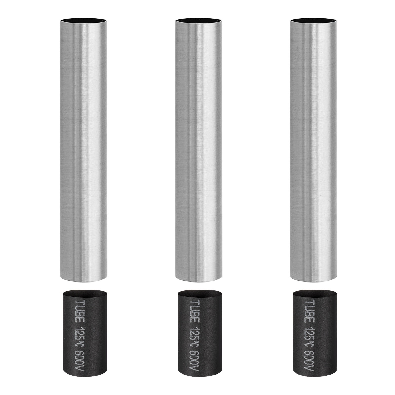 3 Pcs 5" Tall Metal E12 Candle Covers Sleeves, Chrome