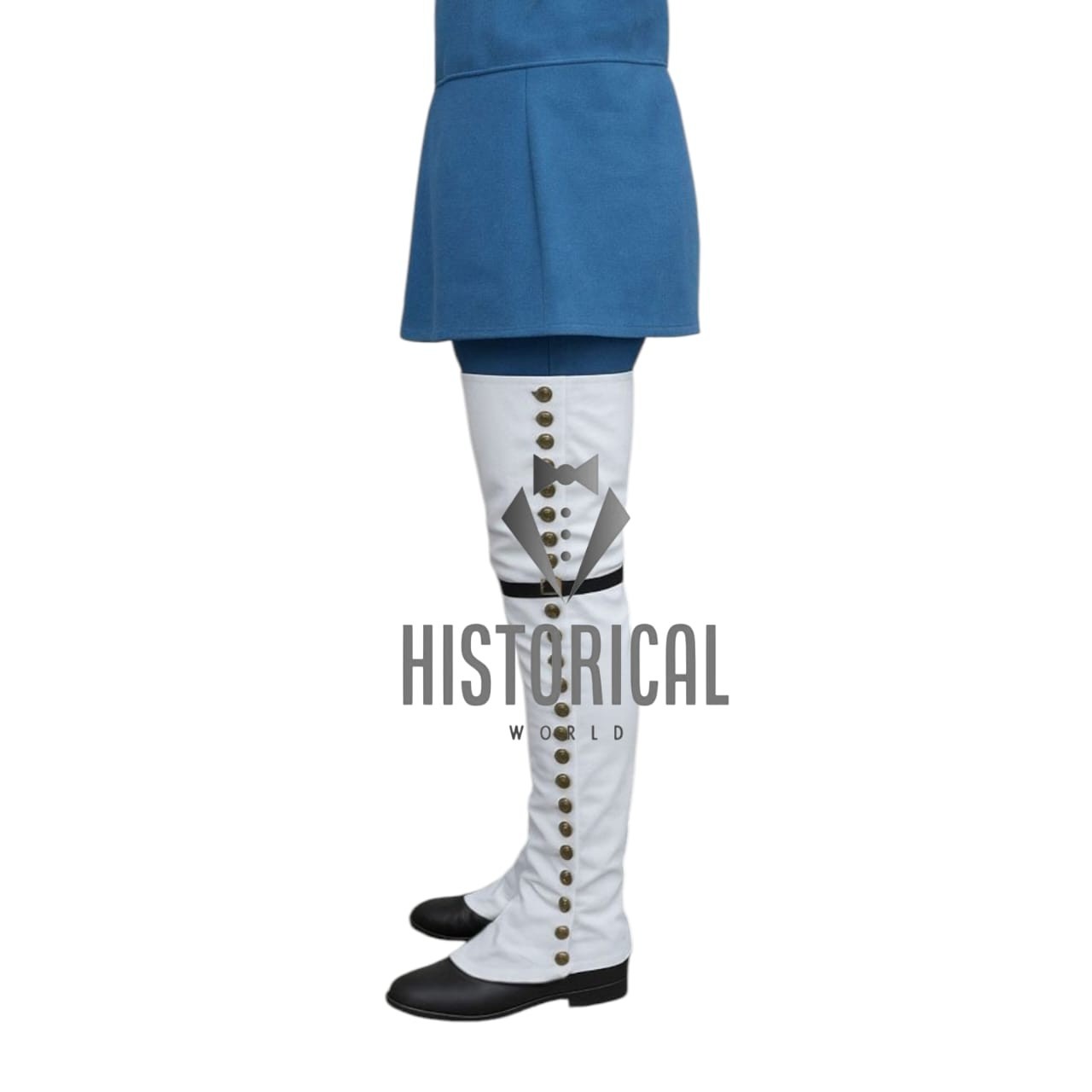 New white Canvas Over The Knee Gaiters - French & Indian War, Revolutionary War