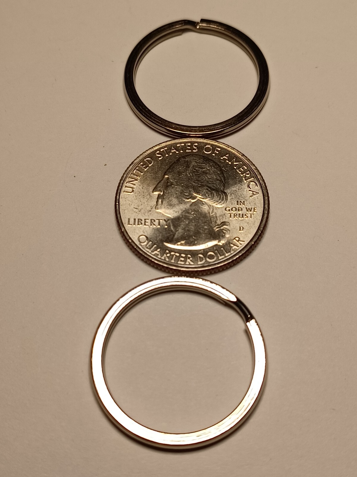 2 New 1 Inch Premium 25mm Nickle Plated Flat Split Ring Key Rings Key Holders