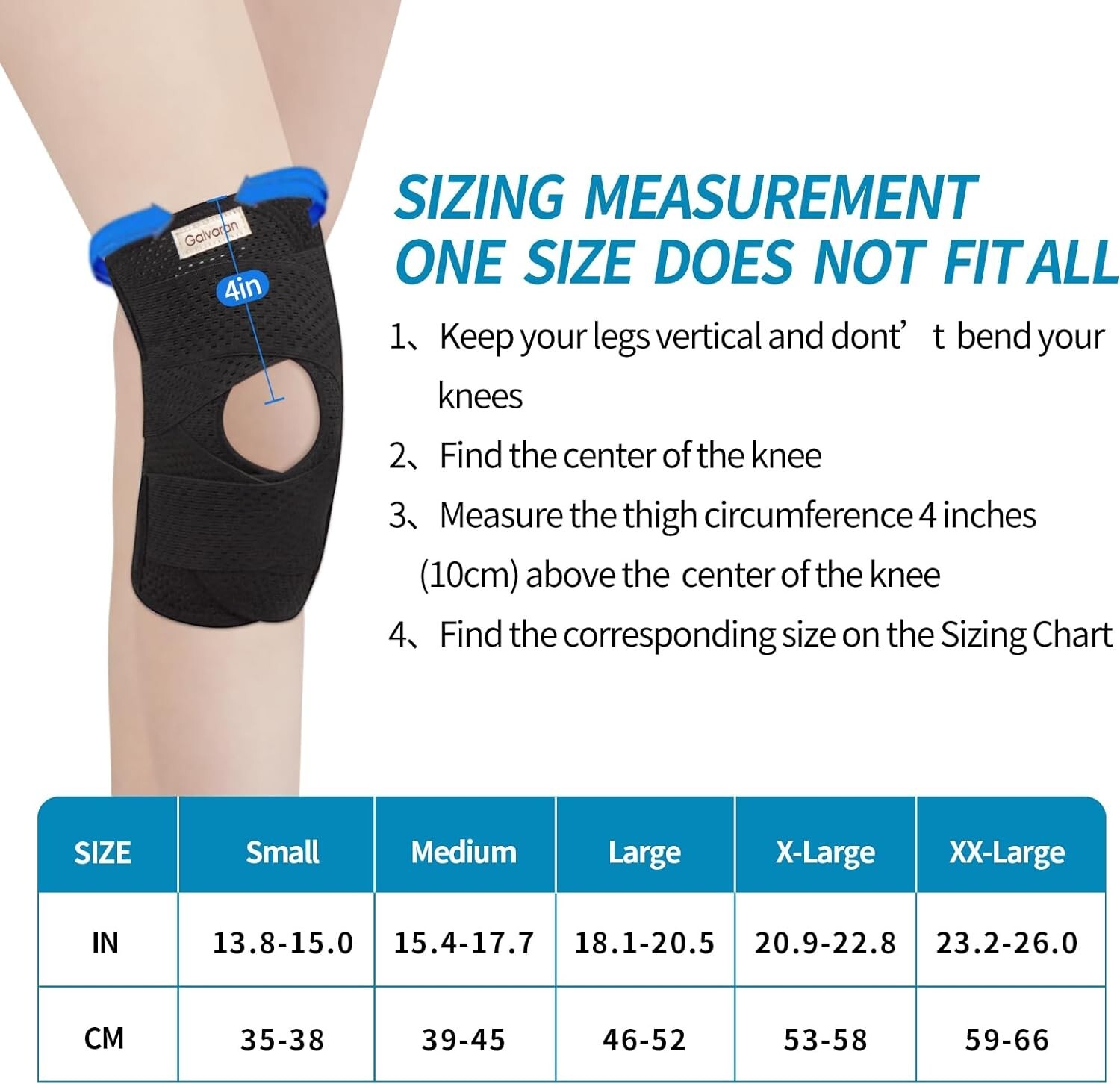 Knee Brace with Side Stabilizers Black Size Large