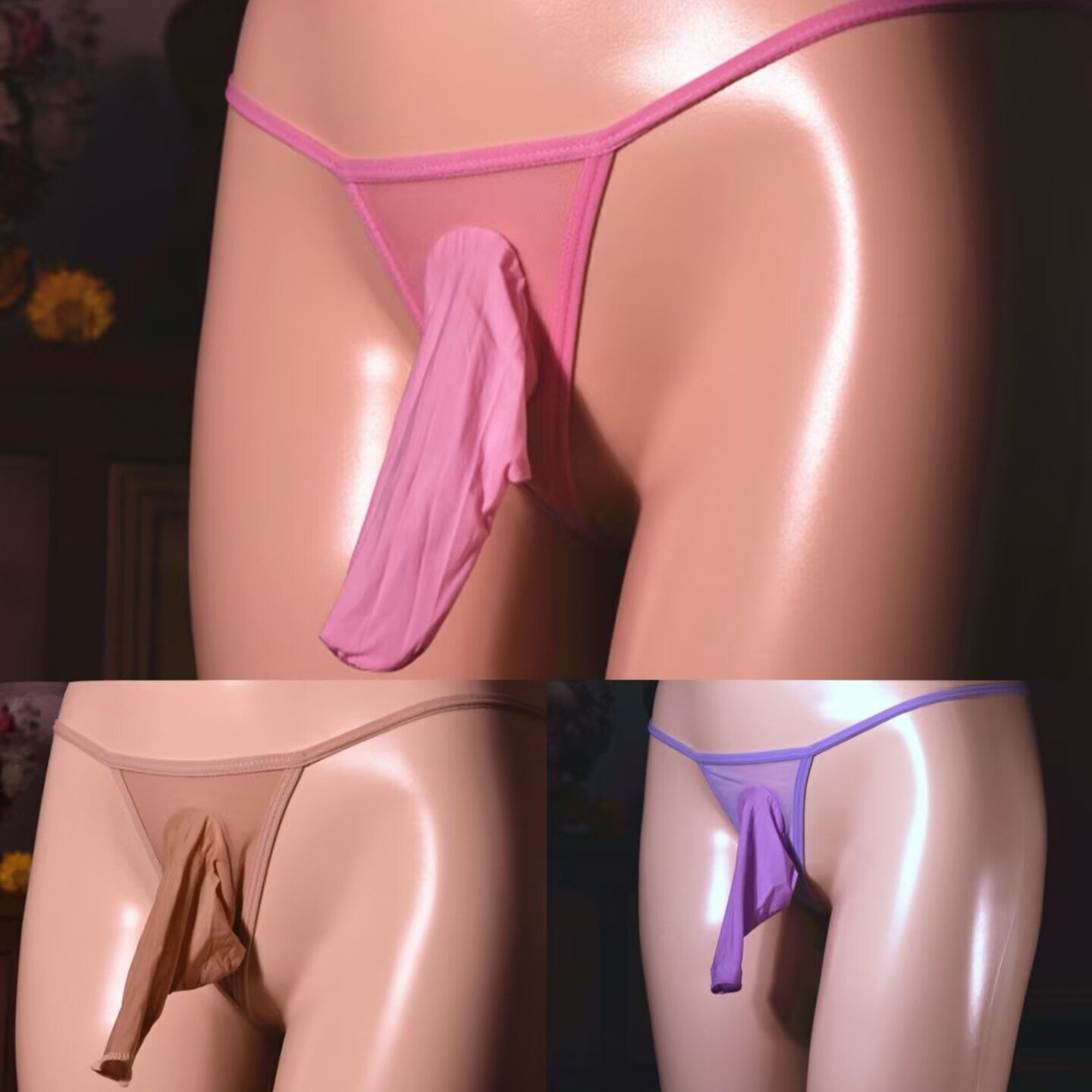 Sexy Men G-String Thong T-Back Pouch Sheath Briefs Underwear Mesh Sissy Panties