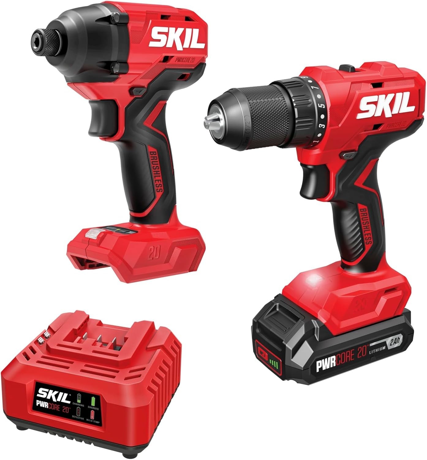 Cordless Drill & Impact Driver Combo Kit - 20V Brushless Set