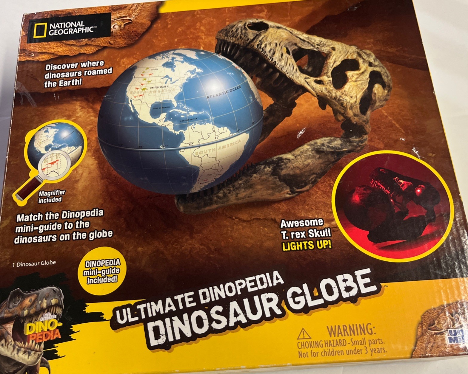 National Geographic Ultimate Dinopedia Dinosaur Globe ~ 2012 Uncle Milton ~ NEW