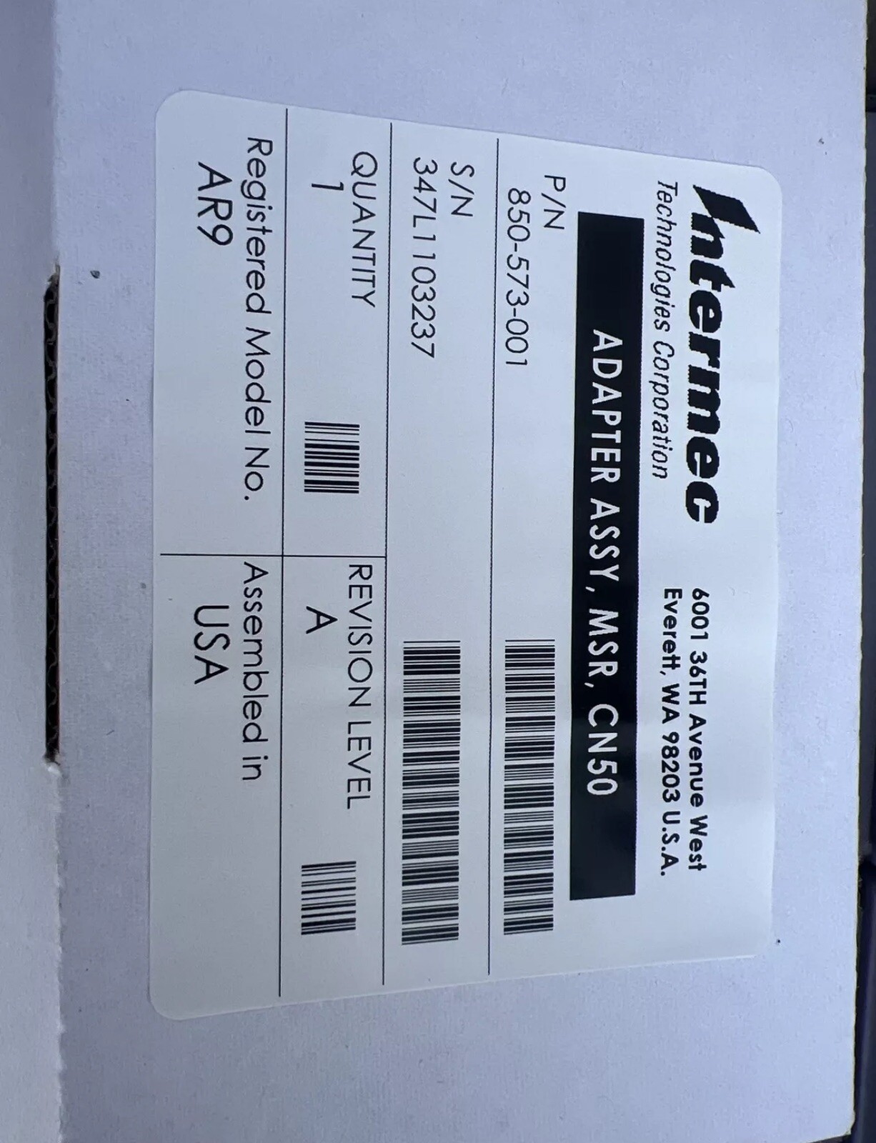 Lot 10 Intermec Honeywell MSR Adapter CN51 CN50 850-573-001 Stripe Card Reader