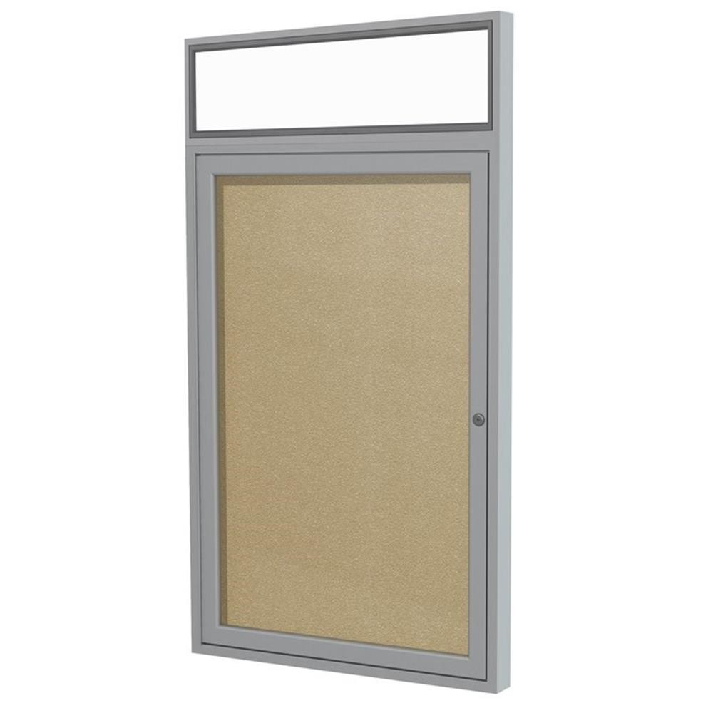 Ghent's Vinyl 36" x 36" 1 Door Enclosed Bulletin Board in Caramel