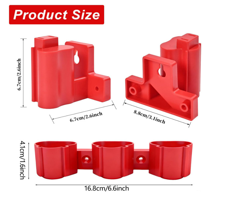 Tool Holders and Battery Holder Compatible Milwaukee M12 12V Wall Mount Plastic