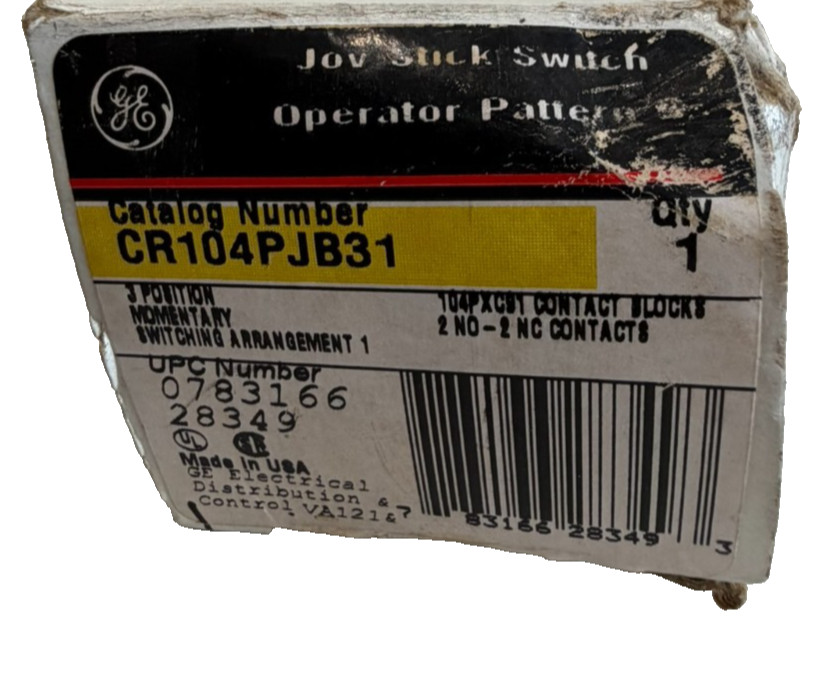 NEW GENERAL ELECTRIC CR104PJB31 JOY STICK SWITCH