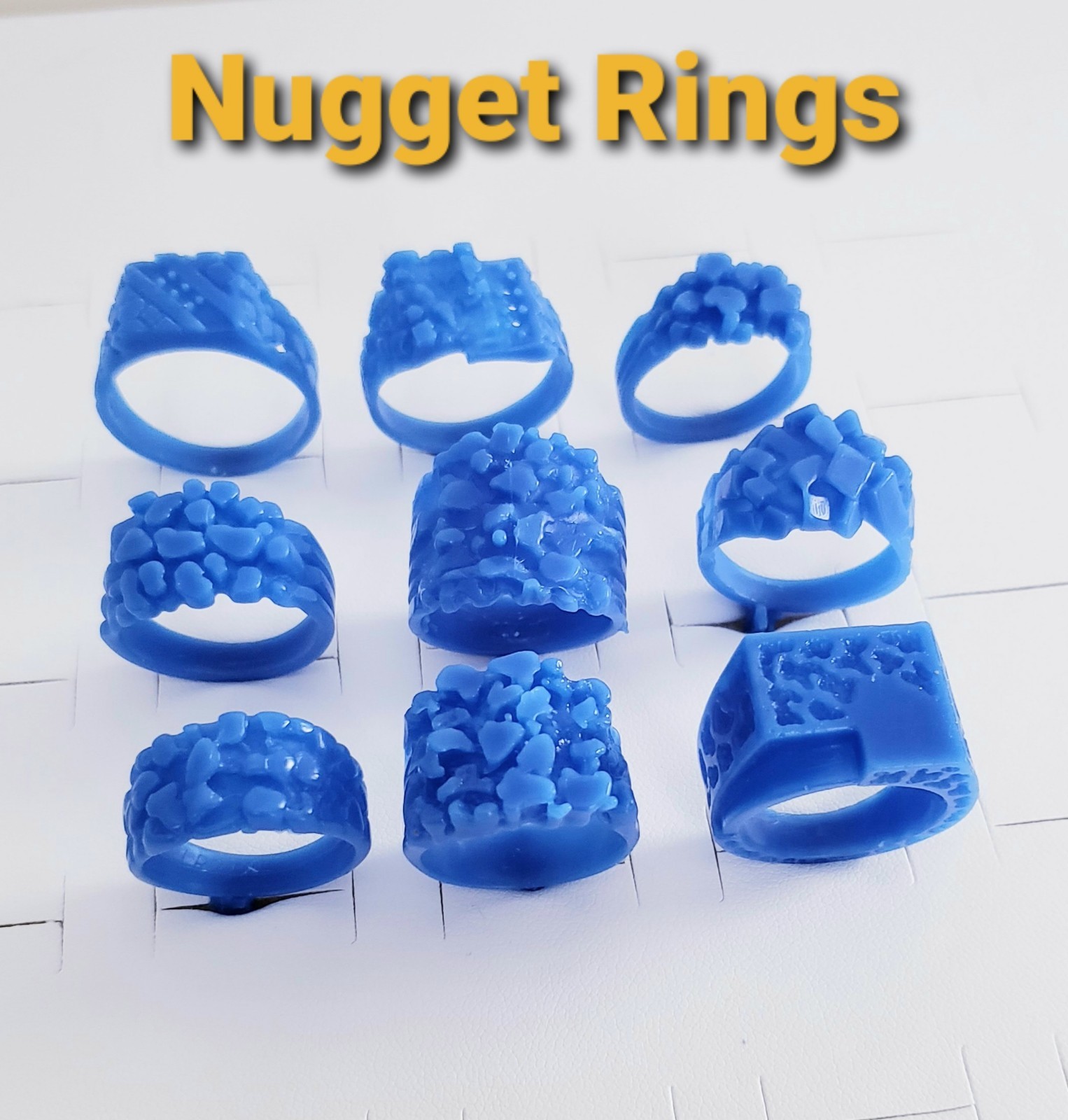 9 Nugget Rings. Wax Jewelry Patterns For Lost Wax Casting 26-062