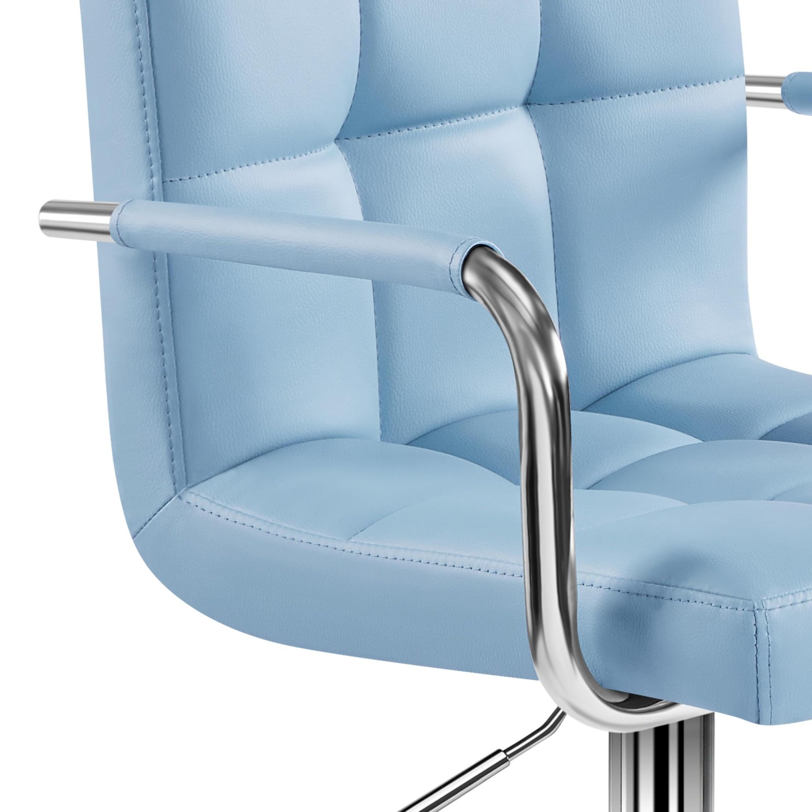 Bar Stools 2Pcs, Swivel Adjustable PU Leather Barstools, Kitchen Counter Chairs