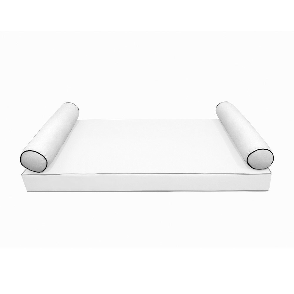 |COVER ONLY| STYLE 5 Full Bolster Pillow Daybed Porch Swing Contrast Trim AD106