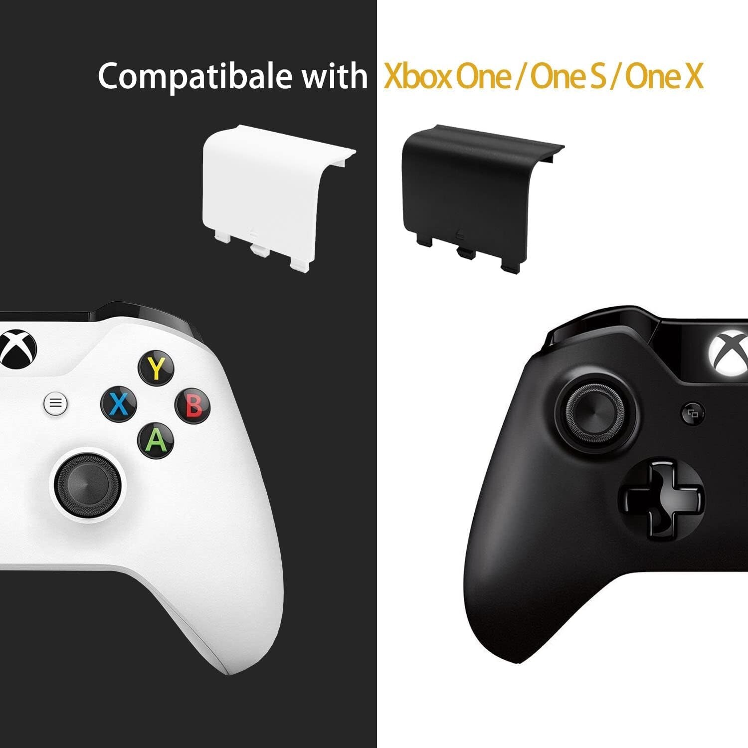 4 Pack Battery Back Cover for Xbox One/One S/One X Controller [NOT for Xbox Seri