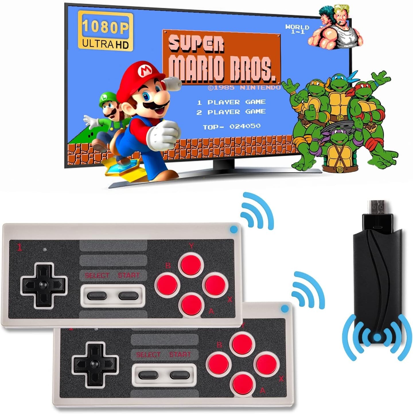 LIFTREN Wireless Retro Game Console Built-in 818 Classic Games, HDMI Handheld