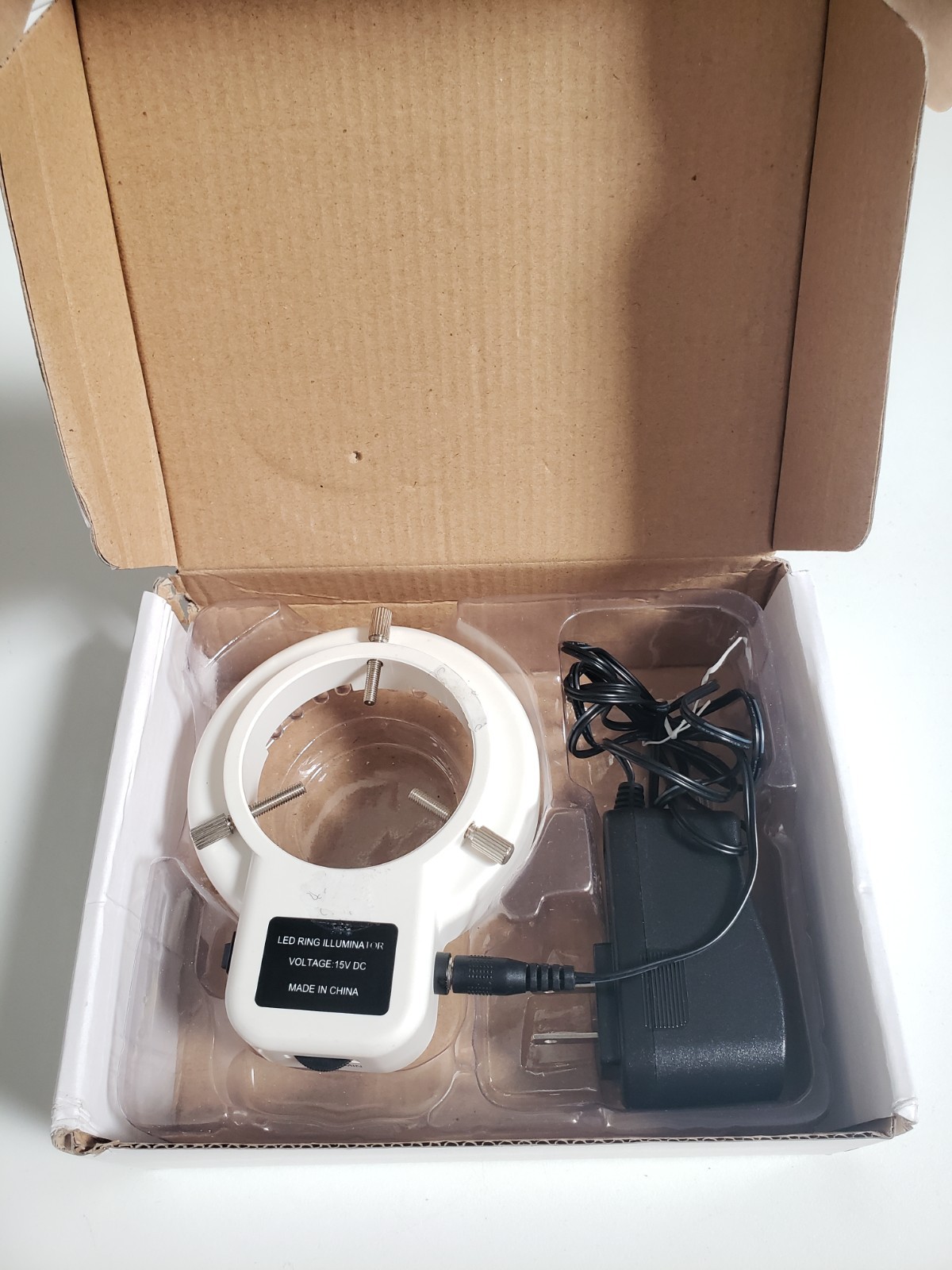 54 LED Focused Bright Adjustable Ring Light for Stereo Microscope USED, AS IS
