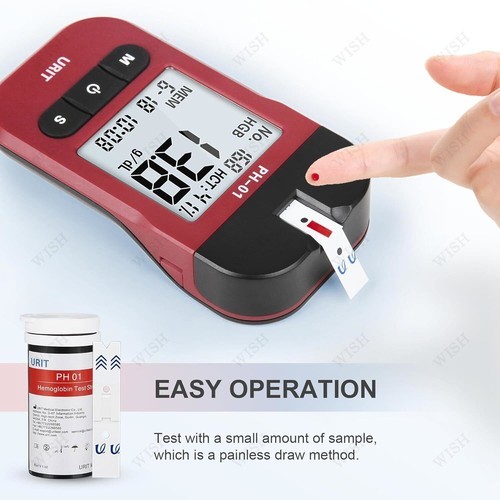 URIT Hemoglobin Analyzer Fast HB Testing Kit with 75 Test Strips
