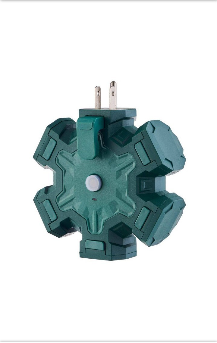 5-Outlet Outdoor Power Hub Grounded Outlets Indicator Light