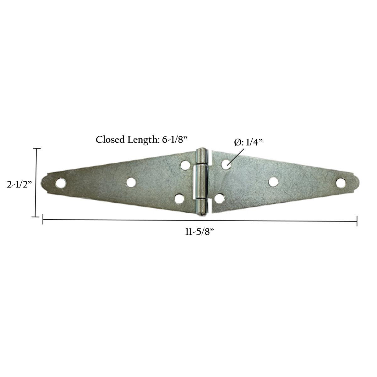 6" Strap Hinge Zinc Plated for Gate Doors