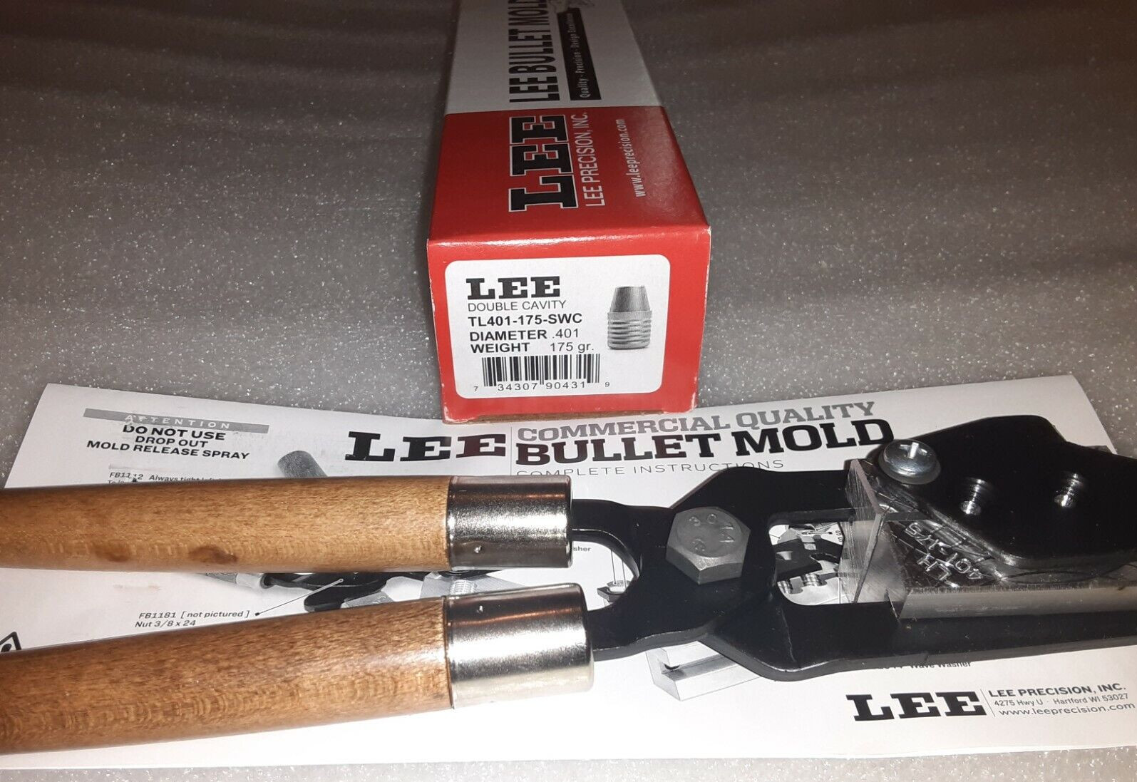 Lee 2-Cavity Bullet Mold TL401-175-SWC 40 S&W (401 Diameter) 175 Grain Tumble Lu