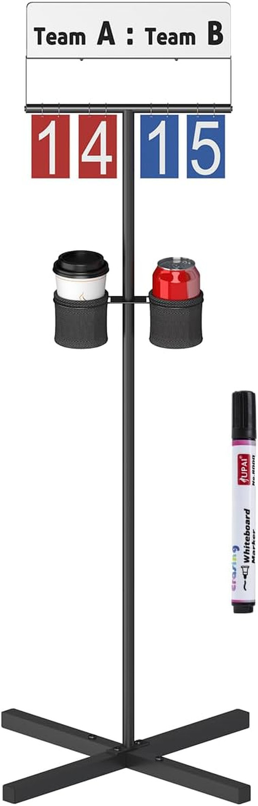 Flip Scoreboard Stand with Drink Holder, Score Keeper with Whiteboard for Yard L