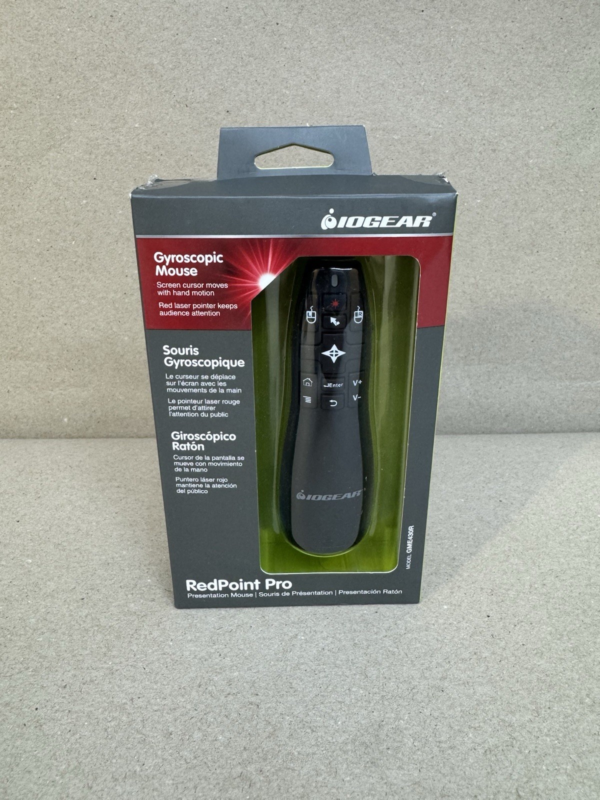 IOGEAR RedPoint Pro Wireless Gyroscopic Presenter w/ Red Laser GME430R