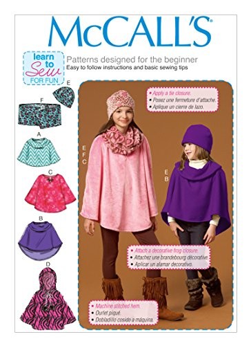 McCall's MP626 / M7012 Children's/Girls' Pullover Ponchos Beanie Scarf CX 3 - 6