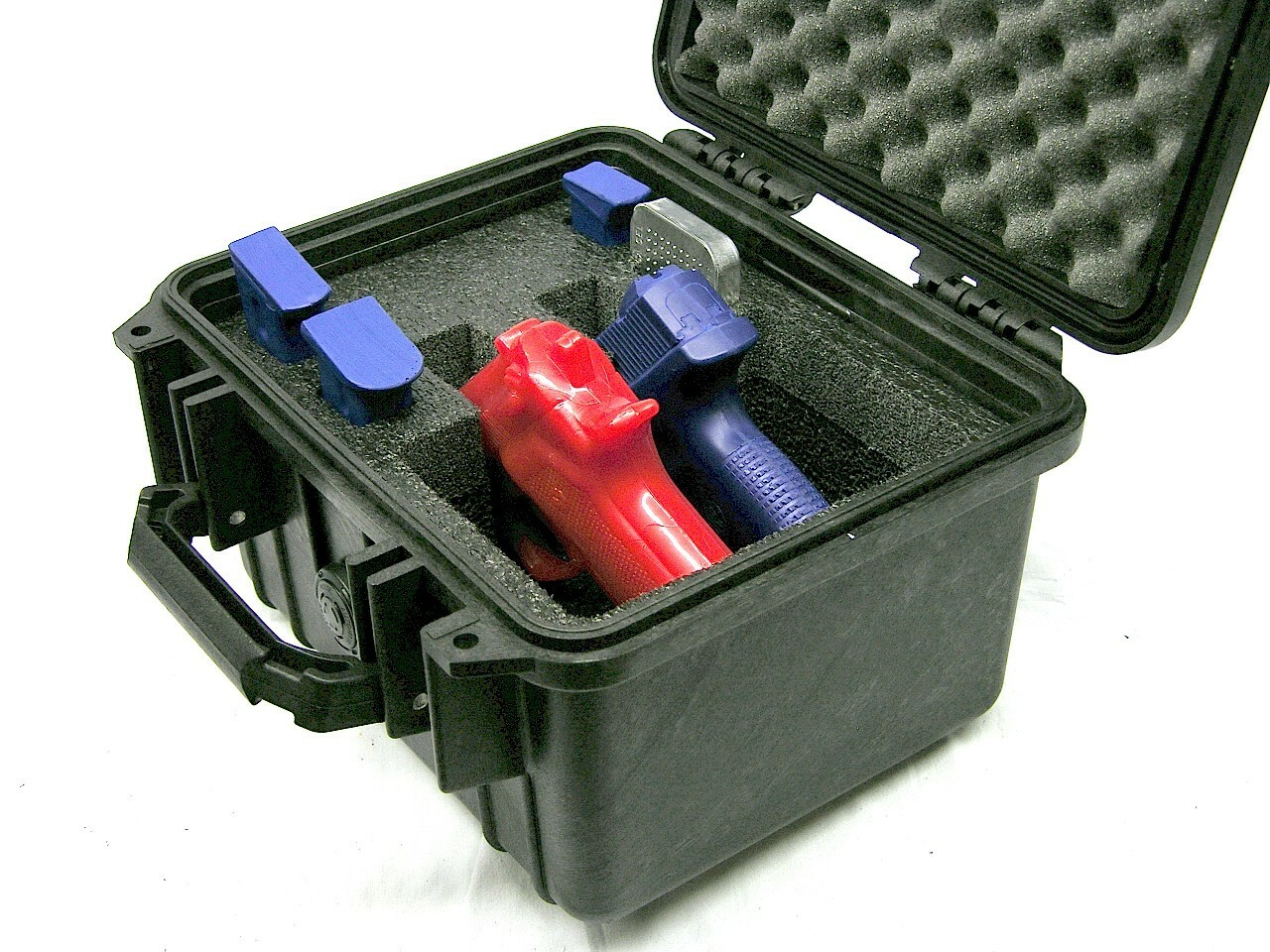 New ArmourCase 1300 case includes precut Pelican 2 pistol Quickdraw handgun foam