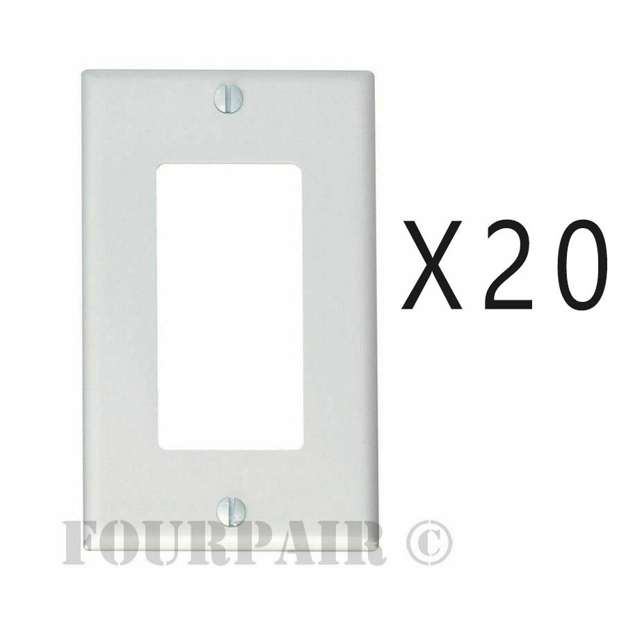 20 Pack - 1-Gang Decora Decorator Flush Wall Face Plate Outlet Cover GFCI White