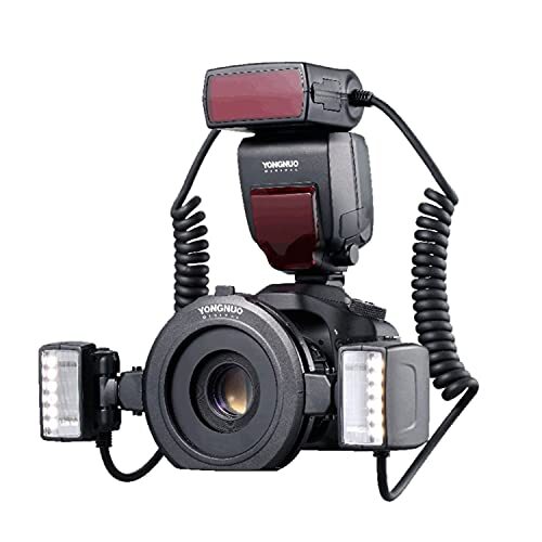 YONGNUO YN-24EX Macro Ring Flash Speedlite with 2 Flash Head 4 Adapter Rings