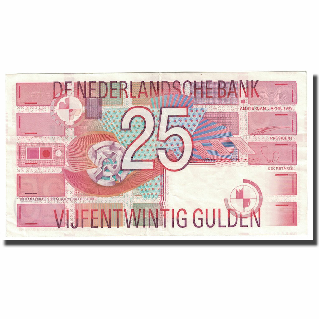[#646956] Banknote, Netherlands, 25 Gulden, 1989-04-05, KM:100, AU(50-53)
