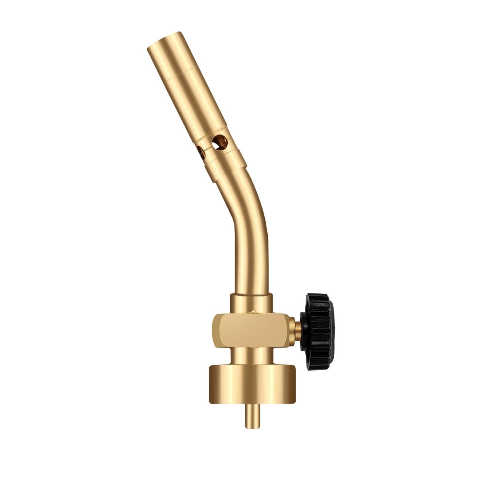 DOMINOX Propane Torch Head, Manual Start Solid Brass Brazing Fuel Gold
