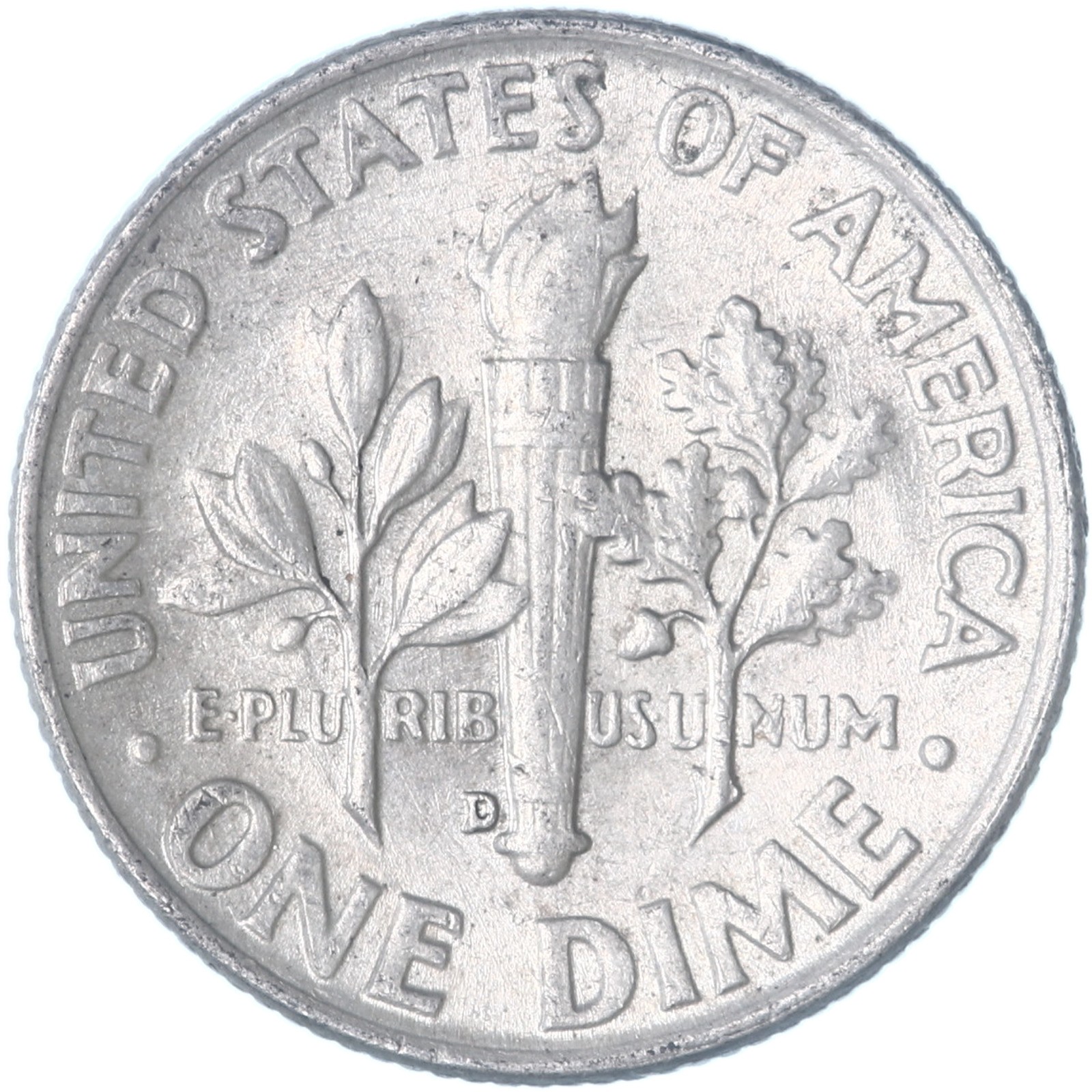 1954 D Roosevelt Dime 90% Silver About Uncirculated AU